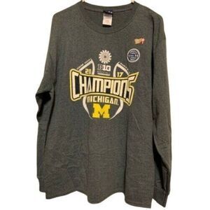 MICHIGAN WOLVERINES BIG TEN TOURNAMENT CHAMS SIZE L LONG SLEEVED T-SHIRT **NEW**